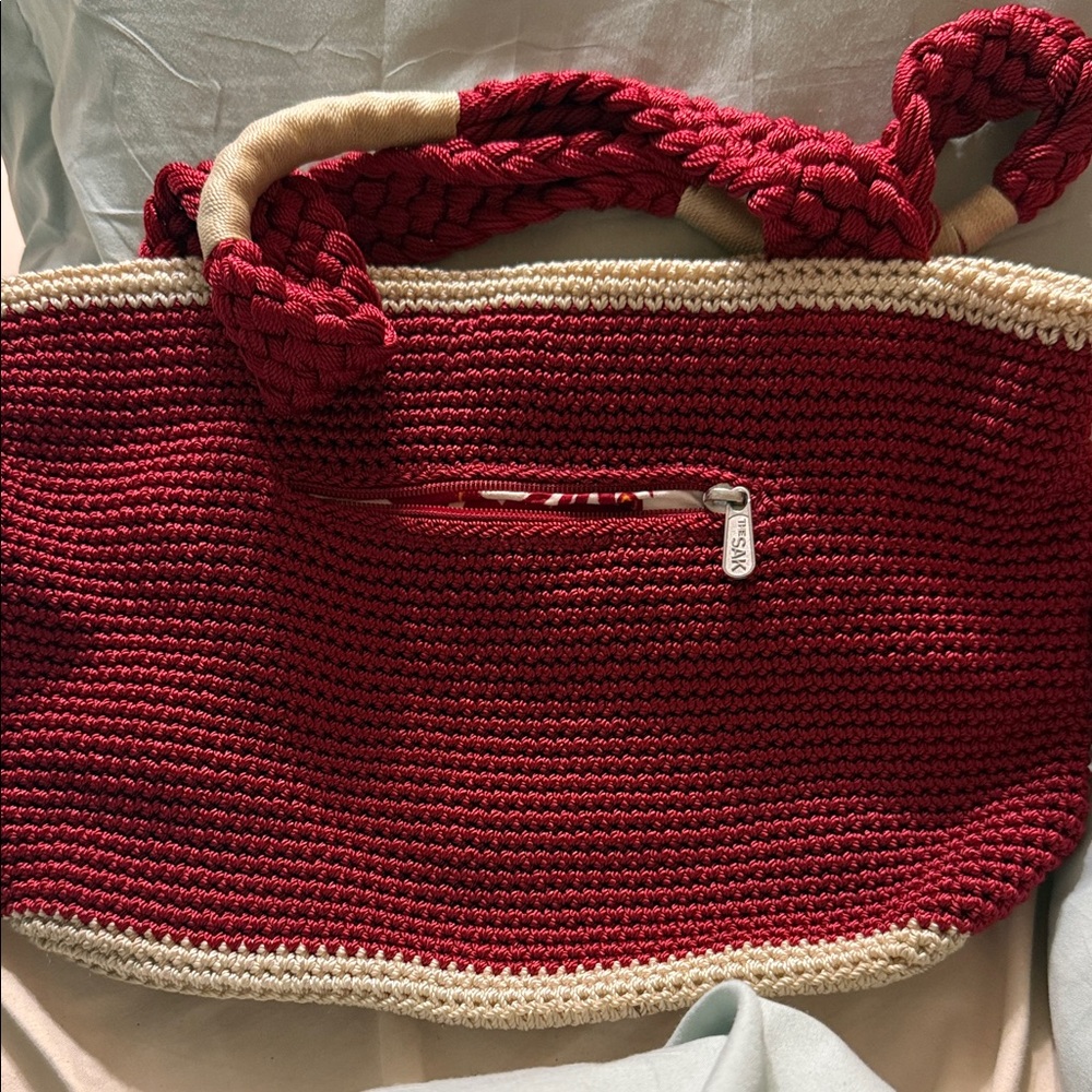 The Sak Red and Cream Shoulder Bag - Picture 3 of 4